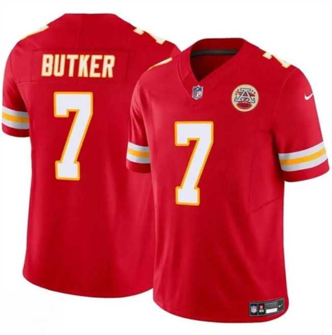 Men & Women & Youth Kansas City Chiefs #7 Harrison Butker Red 2024 F.U.S.E Vapor Untouchable Limited Stitched Jersey,We sell and wholesale Men & Women & Youth Kansas City Chiefs #7 Harrison Butker Red 2024 F.U.S.E Vapor Untouchable Limited Stitched Jersey on line form chian!